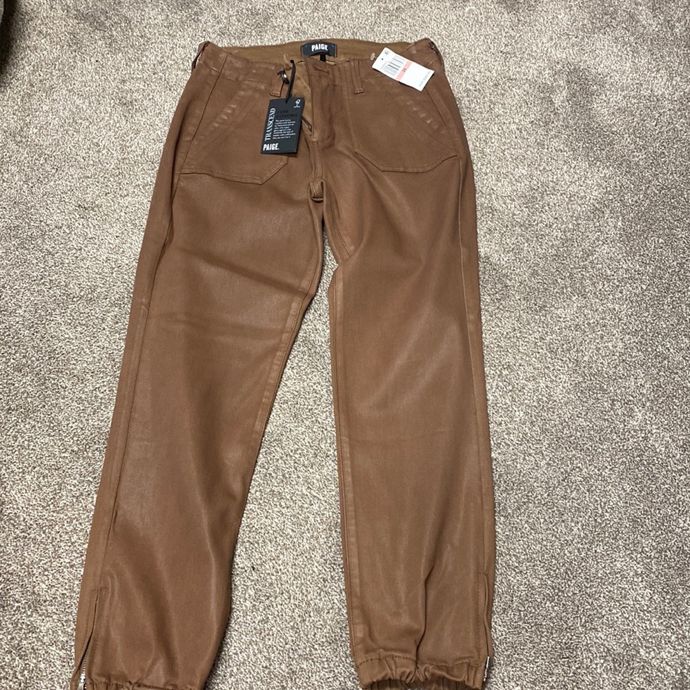 Paige Mayslie Jogger - Luxe Coating Cognac size 26